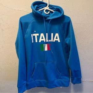 MITRE Italy Soccer Futbol Hoodie Pullover Sweatshirt Mens S Country Blue